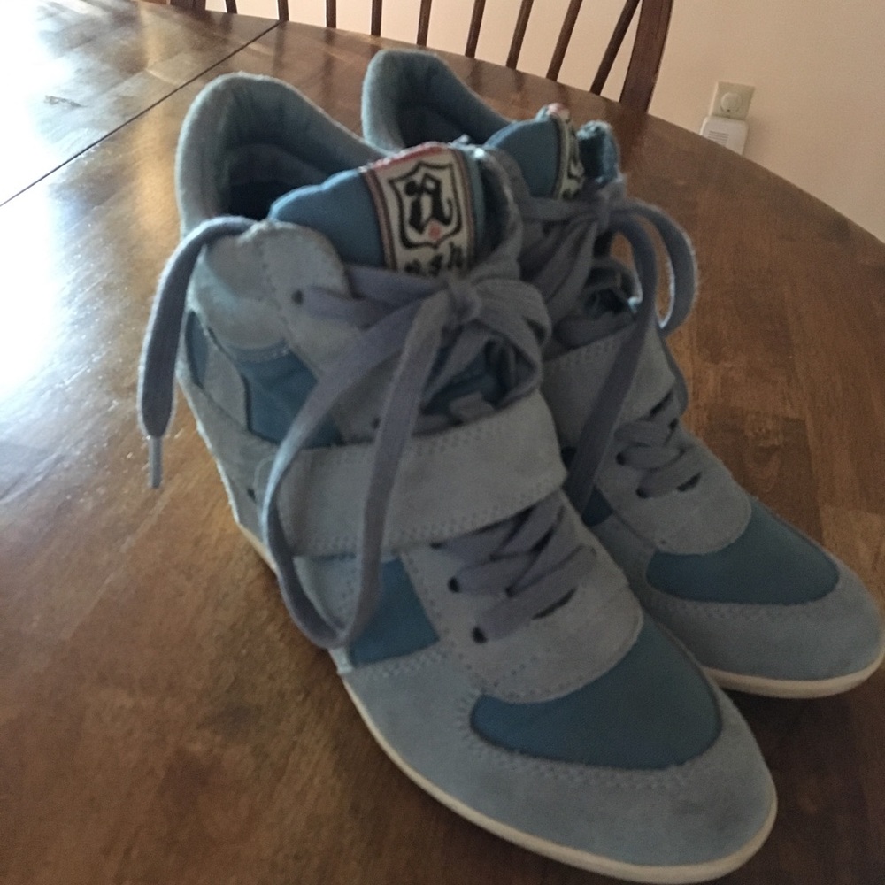 Ash Bowie Suede Wedge Sneakers Size 38